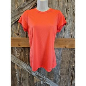 Patagonia womens L bright orange lightweight packable performance shirt ^